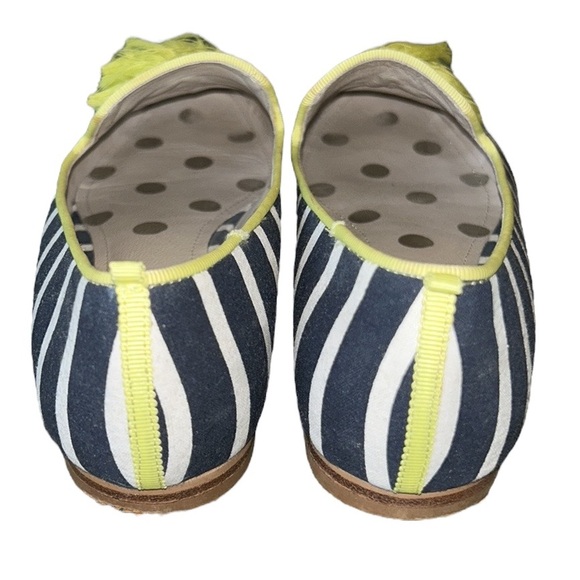 Boden Rowan Navy Blue Striped Yellow Tassel Slipper Loafers - 38.5 / 7.5 - Picture 11 of 16